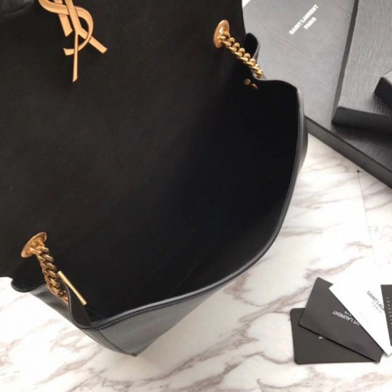 Fake YSL Saint Laurent Medium Reversible Kate Suede and Smooth Leather Black Replica
