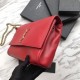 Fake YSL Saint Laurent Medium Reversible Kate Suede and Smooth Leather Red Replica