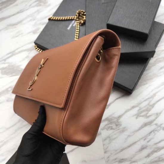 Replica YSL Saint Laurent Medium Reversible Kate Suede and Smooth Leather Brown