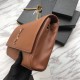 Replica YSL Saint Laurent Medium Reversible Kate Suede and Smooth Leather Brown
