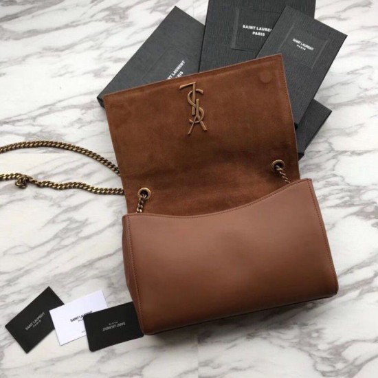 Replica YSL Saint Laurent Medium Reversible Kate Suede and Smooth Leather Brown