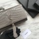 Replica Saint Laurent Medium Kate Monogram Crocodile Leather Shoulder Bag Gray