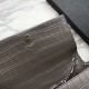 Replica Saint Laurent Medium Kate Monogram Crocodile Leather Shoulder Bag Gray