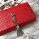 Fake Saint Laurent Medium Kate Monogram Crocodile Leather Shoulder Bag Red Replica