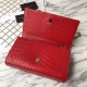 Fake Saint Laurent Medium Kate Monogram Crocodile Leather Shoulder Bag Red Replica