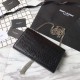 Fake Saint Laurent Medium Kate Monogram Crocodile Leather Shoulder Bag Black Replica