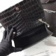 Fake Saint Laurent Medium Kate Monogram Crocodile Leather Shoulder Bag Black Replica
