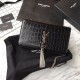 Fake Saint Laurent Medium Kate Monogram Crocodile Leather Shoulder Bag Black Replica