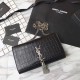 Fake Saint Laurent Medium Kate Monogram Crocodile Leather Shoulder Bag Black Replica