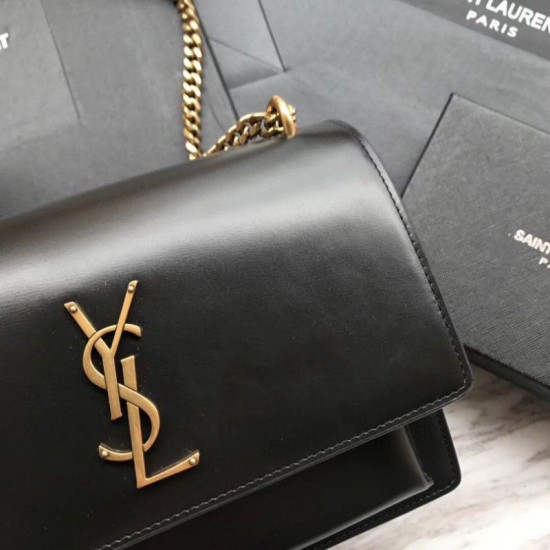 Replica YSL Saint Laurent Sunset Medium Smooth leather Back Gold Hardware