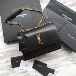 Replica YSL Saint Laurent Sunset Medium Smooth leather Back Gold Hardware