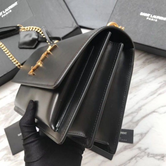 Replica YSL Saint Laurent Sunset Medium Smooth leather Back Gold Hardware