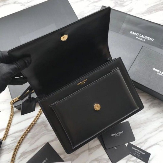Replica YSL Saint Laurent Sunset Medium Smooth leather Back Gold Hardware