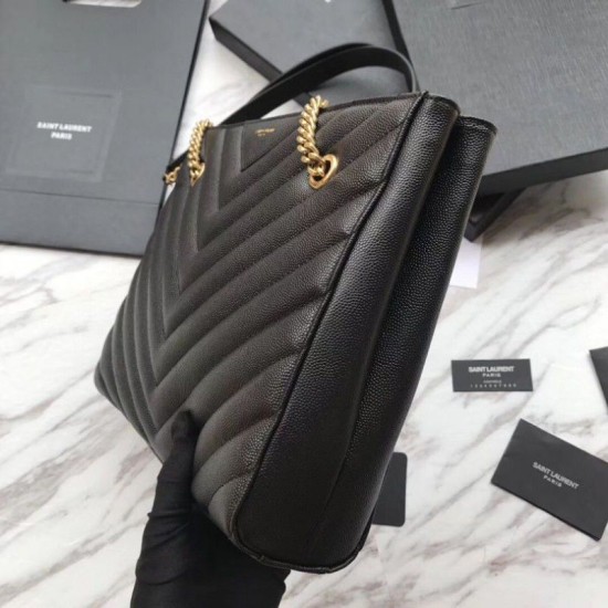 Fake YSL Saint Laurent Tribeca Small Shopping Bag Grain Embossed Leather Black Replica Replica YSL Saint Laurent Tribeca Small Shopping Bag Grain Embossed Leather Black