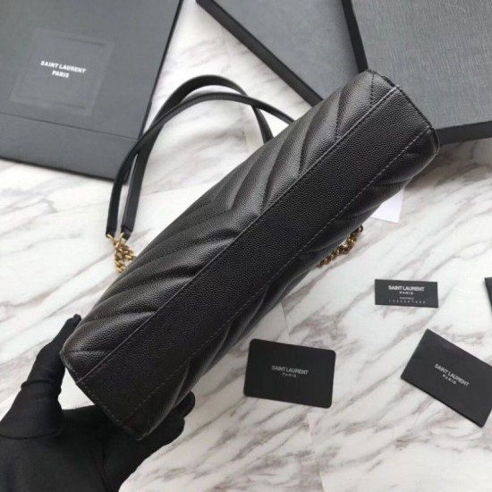 Fake YSL Saint Laurent Tribeca Small Shopping Bag Grain Embossed Leather Black Replica Replica YSL Saint Laurent Tribeca Small Shopping Bag Grain Embossed Leather Black