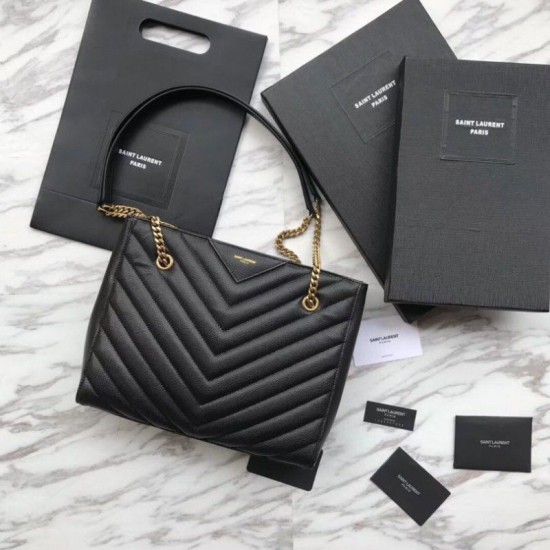 Fake YSL Saint Laurent Tribeca Small Shopping Bag Grain Embossed Leather Black Replica Replica YSL Saint Laurent Tribeca Small Shopping Bag Grain Embossed Leather Black