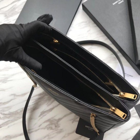 Fake YSL Saint Laurent Tribeca Small Shopping Bag Grain Embossed Leather Black Replica Replica YSL Saint Laurent Tribeca Small Shopping Bag Grain Embossed Leather Black