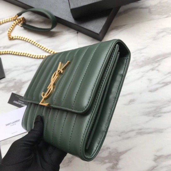 Replica YSL Saint Laurent Vicky Large Bag Green
