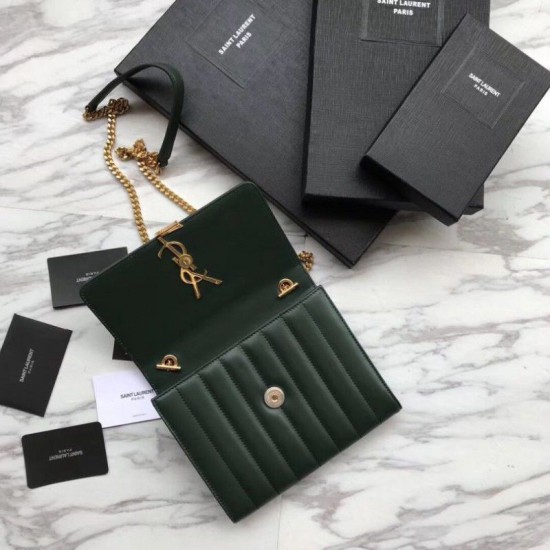 Replica YSL Saint Laurent Vicky Large Bag Green