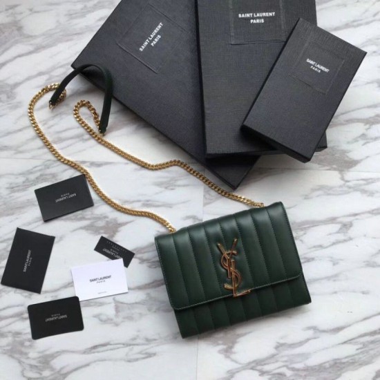 Replica YSL Saint Laurent Vicky Large Bag Green
