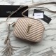 Replica YSL Saint Laurent Medium LouLou Chain Bag Matelasse Leather Apricot