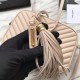 Replica YSL Saint Laurent Medium LouLou Chain Bag Matelasse Leather Apricot