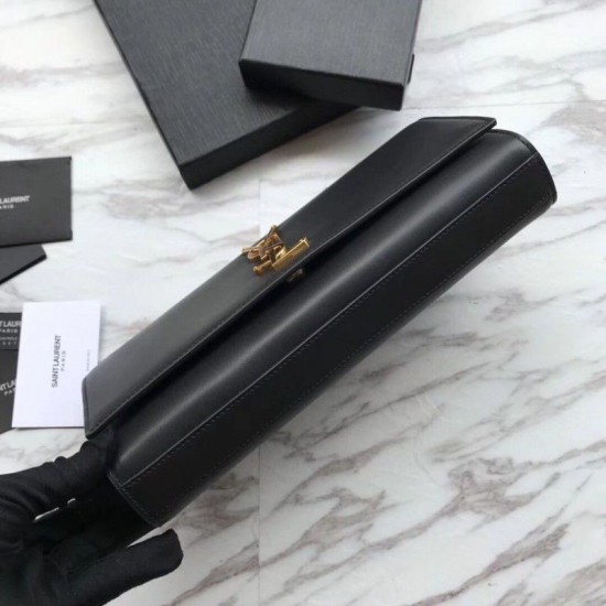Fake YSL Saint Laurent Classic Monogram Wallet Smooth Leather Black Replica