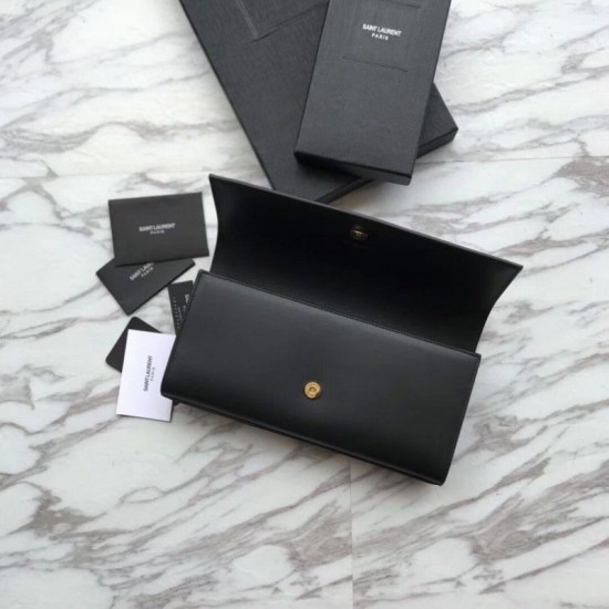 Fake YSL Saint Laurent Classic Monogram Wallet Smooth Leather Black Replica