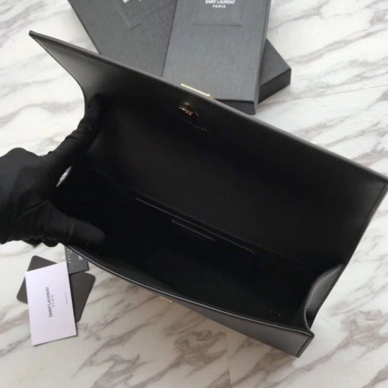 Fake YSL Saint Laurent Classic Monogram Wallet Smooth Leather Black Replica