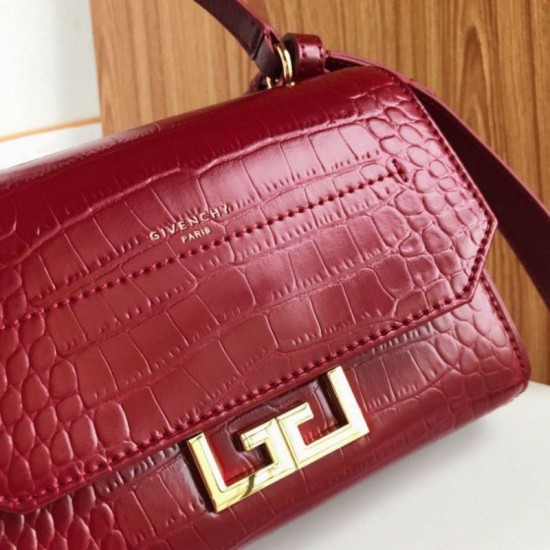 Fake Givenchy Eden Mini Crocodile Pattern Bag Claret Replica