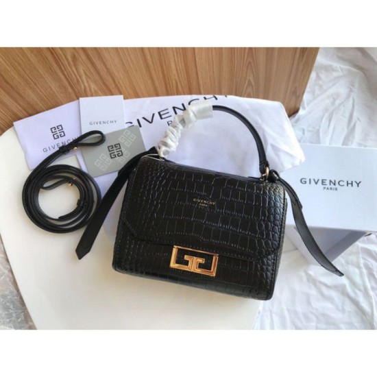 Replica Givenchy Eden Mini Crocodile Pattern Bag Black