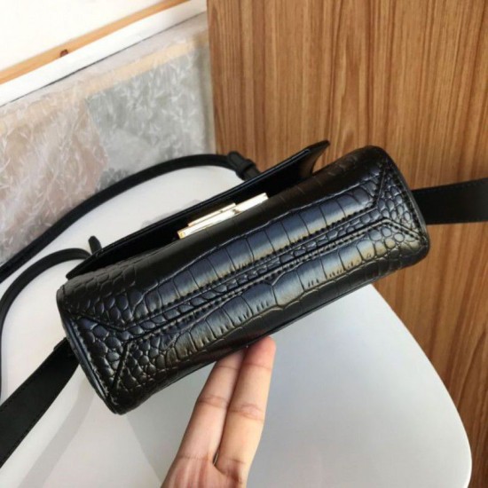 Replica Givenchy Eden Mini Crocodile Pattern Bag Black