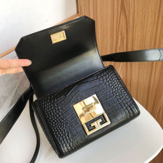 Replica Givenchy Eden Mini Crocodile Pattern Bag Black