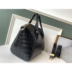 Fake Givenchy Antigona Crocodile Pattern Tote Handle Bag Black Replica