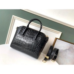 Fake Givenchy Antigona Crocodile Pattern Tote Handle Bag Black Replica