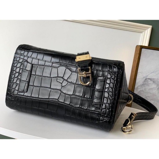 Fake Givenchy Antigona Crocodile Pattern Tote Handle Bag Black Replica