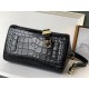 Fake Givenchy Antigona Crocodile Pattern Tote Handle Bag Black Replica