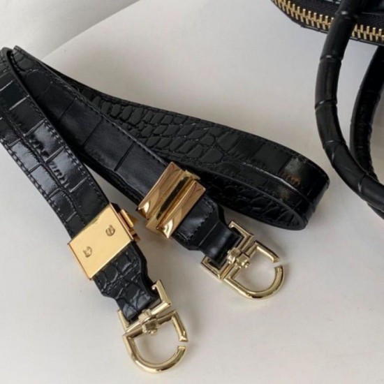 Fake Givenchy Antigona Crocodile Pattern Tote Handle Bag Black Replica