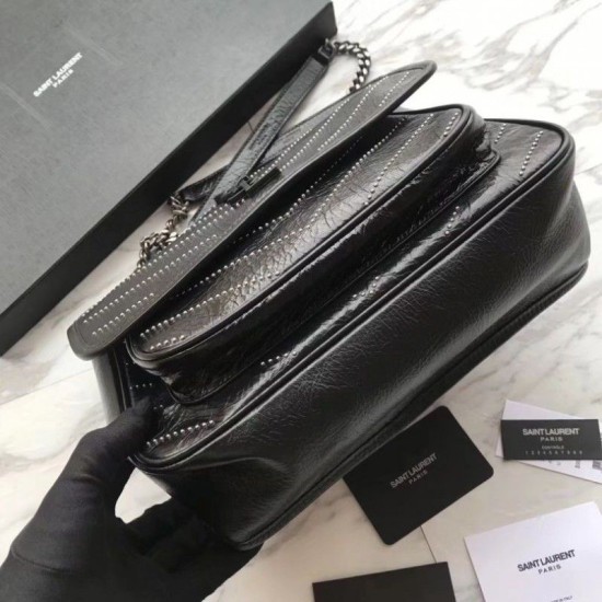 Fake YSL Saint Laurent Medium Niki Chain Bag Black Replica