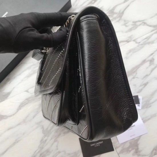 Fake YSL Saint Laurent Medium Niki Chain Bag Black Replica