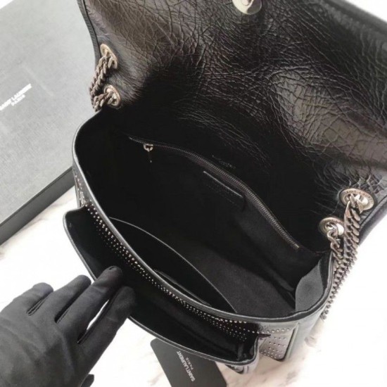 Fake YSL Saint Laurent Medium Niki Chain Bag Black Replica