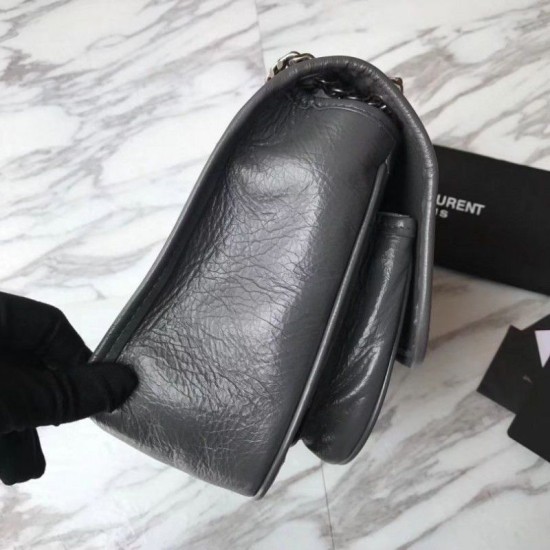 Fake YSL Saint Laurent Medium Niki Chain Bag Gray Replica Fake YSL Saint Laurent Medium Niki Chain Bag Gray Replica