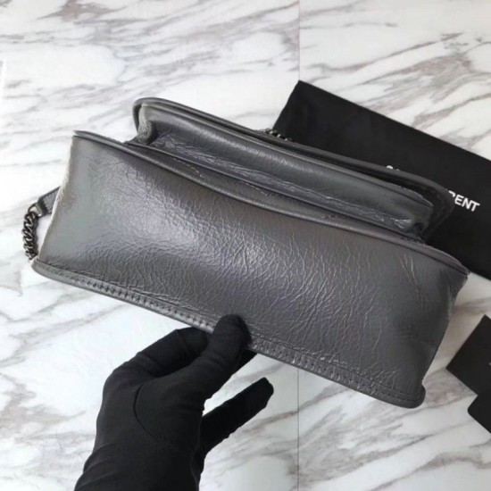 Fake YSL Saint Laurent Medium Niki Chain Bag Gray Replica Fake YSL Saint Laurent Medium Niki Chain Bag Gray Replica