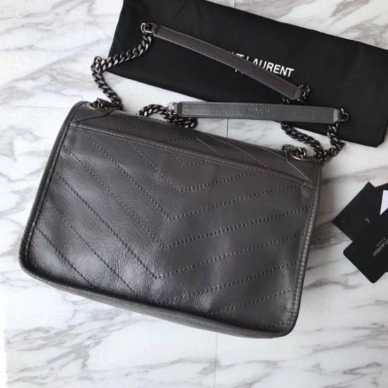 Fake YSL Saint Laurent Medium Niki Chain Bag Gray Replica Fake YSL Saint Laurent Medium Niki Chain Bag Gray Replica