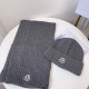 Replica Moncler Mouth Knitted Scarf Hat Gray