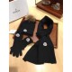 Replica Moncler scarf hat and gloves three piece Black