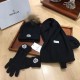Replica Moncler scarf hat and gloves three piece Black