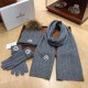 Replica Moncler scarf hat and gloves three piece Grey