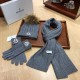 Replica Moncler scarf hat and gloves three piece Grey