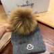 Replica Moncler scarf hat and gloves three piece Grey